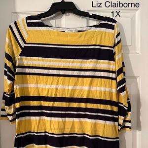 3/4 inch sleeves Liz Claiborne tshirt